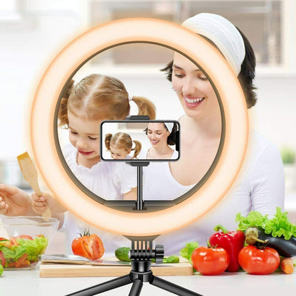 13" Ring Light with Stand & Phone Holder Desktop Selfie Ring Light with Remote